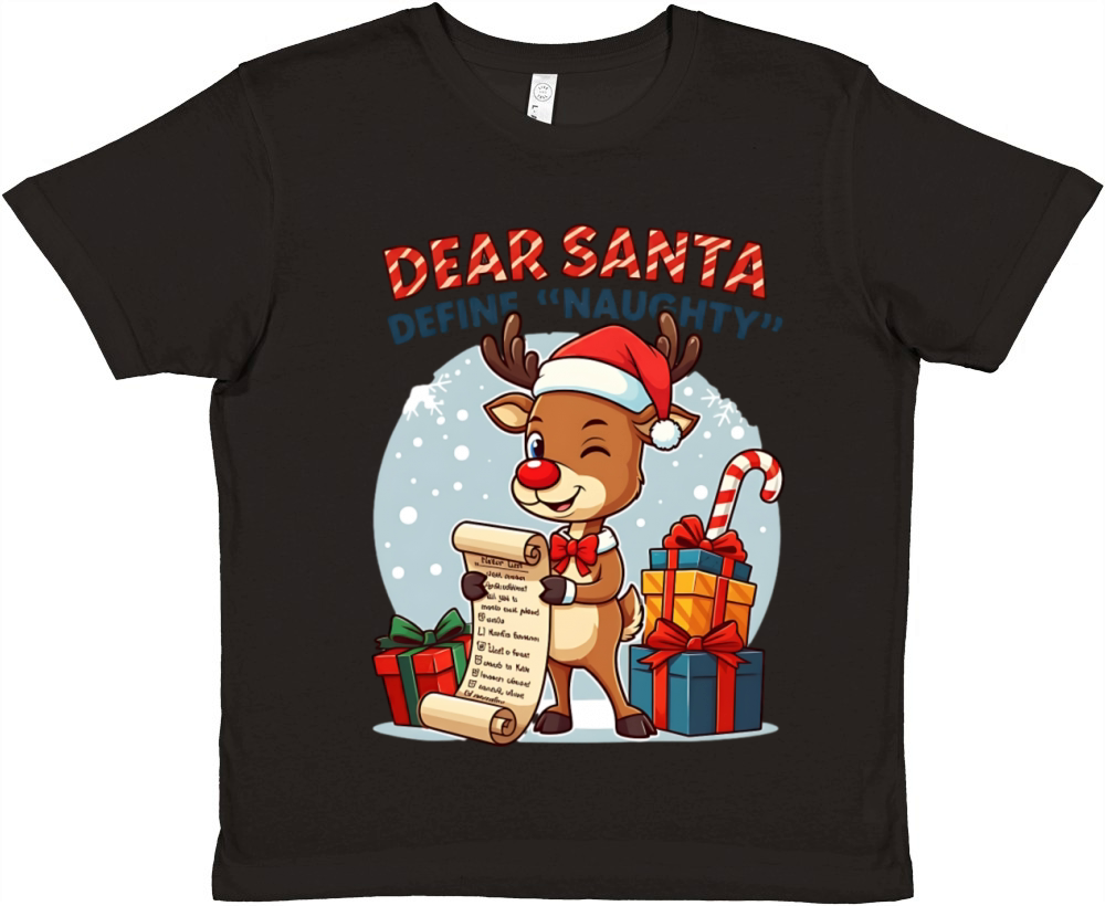 Dear Santa Define Naughty Premium Kids Crewneck T-shirt