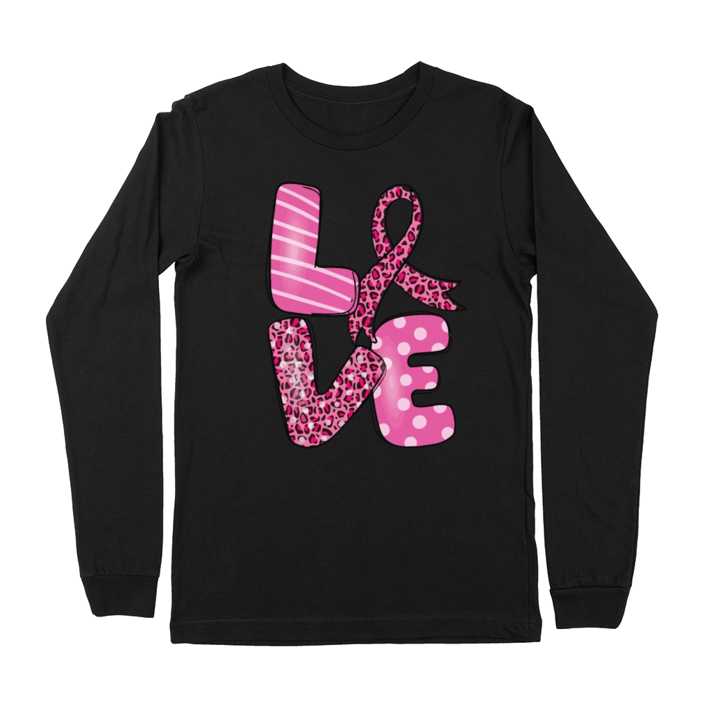 Love Breast Cancer Survivor Breast Cancer Month Premium Long Sleeve
