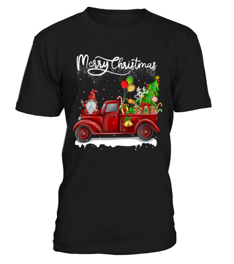 Merry Christmas Vintage Red Truck Gnome T-Shirt Unisex