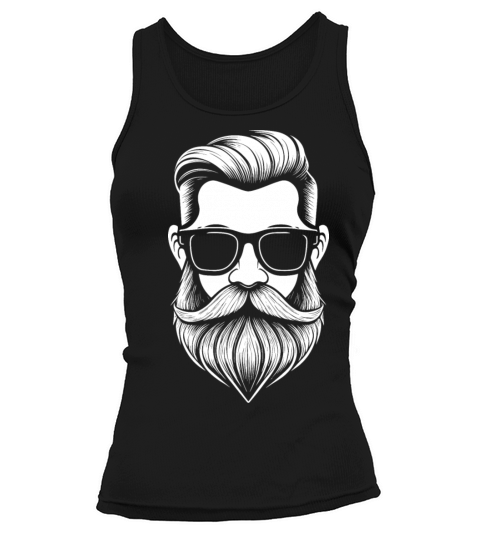 a Bearded and mustachioed mans face Tank top Woman