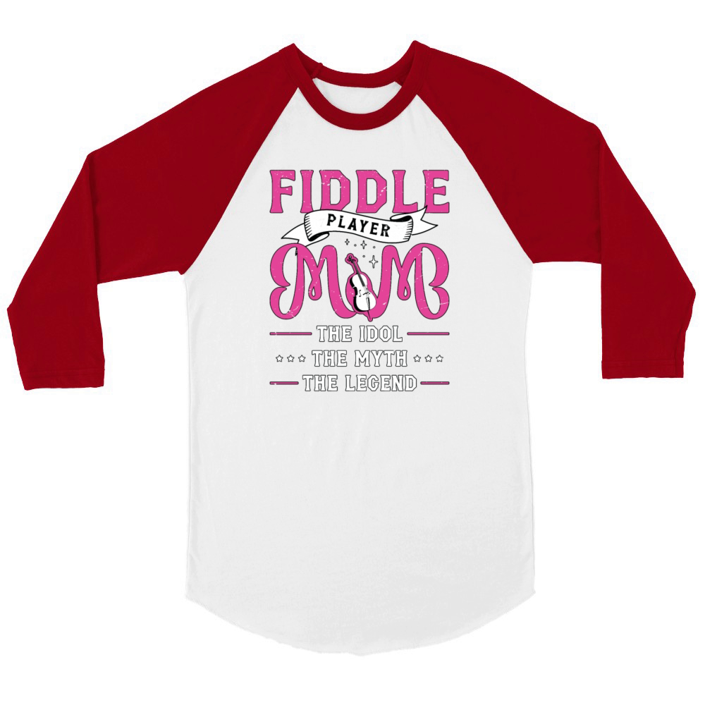 Fiddle Player Mom The Idol Loves Country Music Unisex ¾ sleeve Raglan T-shirt