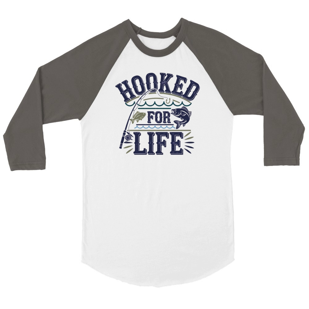 Hooked on Adventure Unisex ¾ sleeve Raglan T-shirt