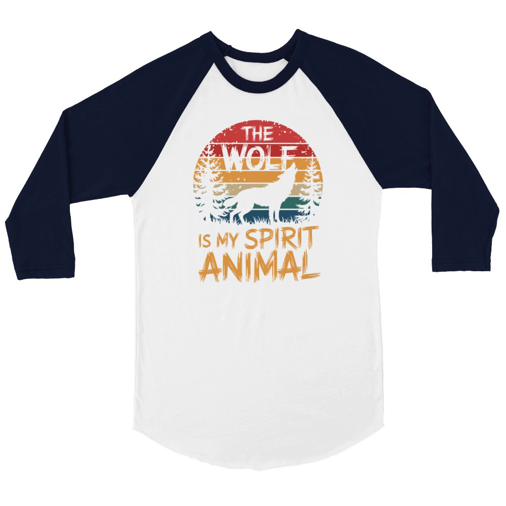 The Wolf Is My Spirit Animal Howling Wolf Unisex ¾ sleeve Raglan T-shirt