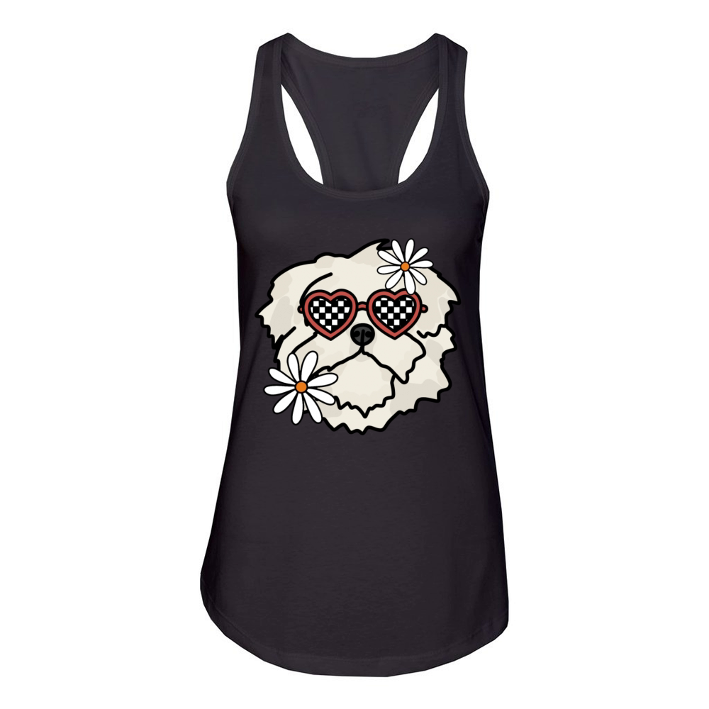 Lhasa Apso Retro Dog Women's Racerback Tank
