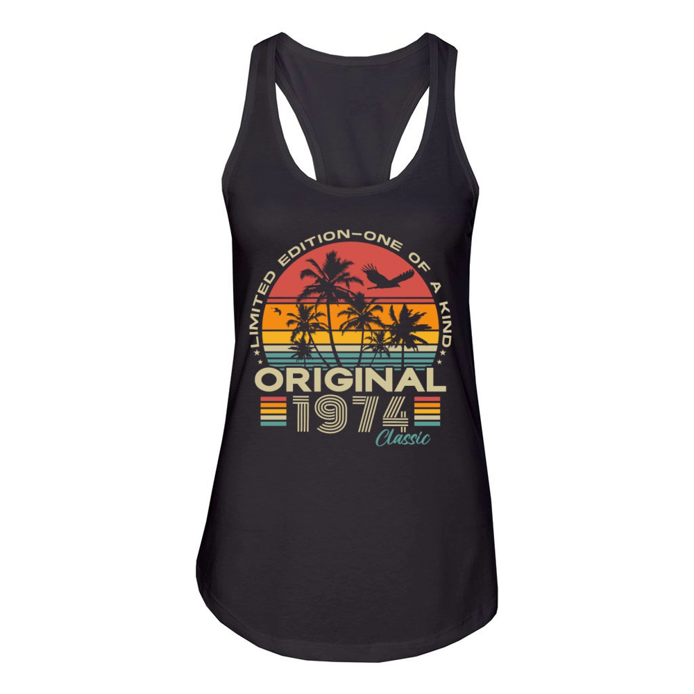Original 1974 Vintage Retro 50th birthday Women's Racerback Tank
