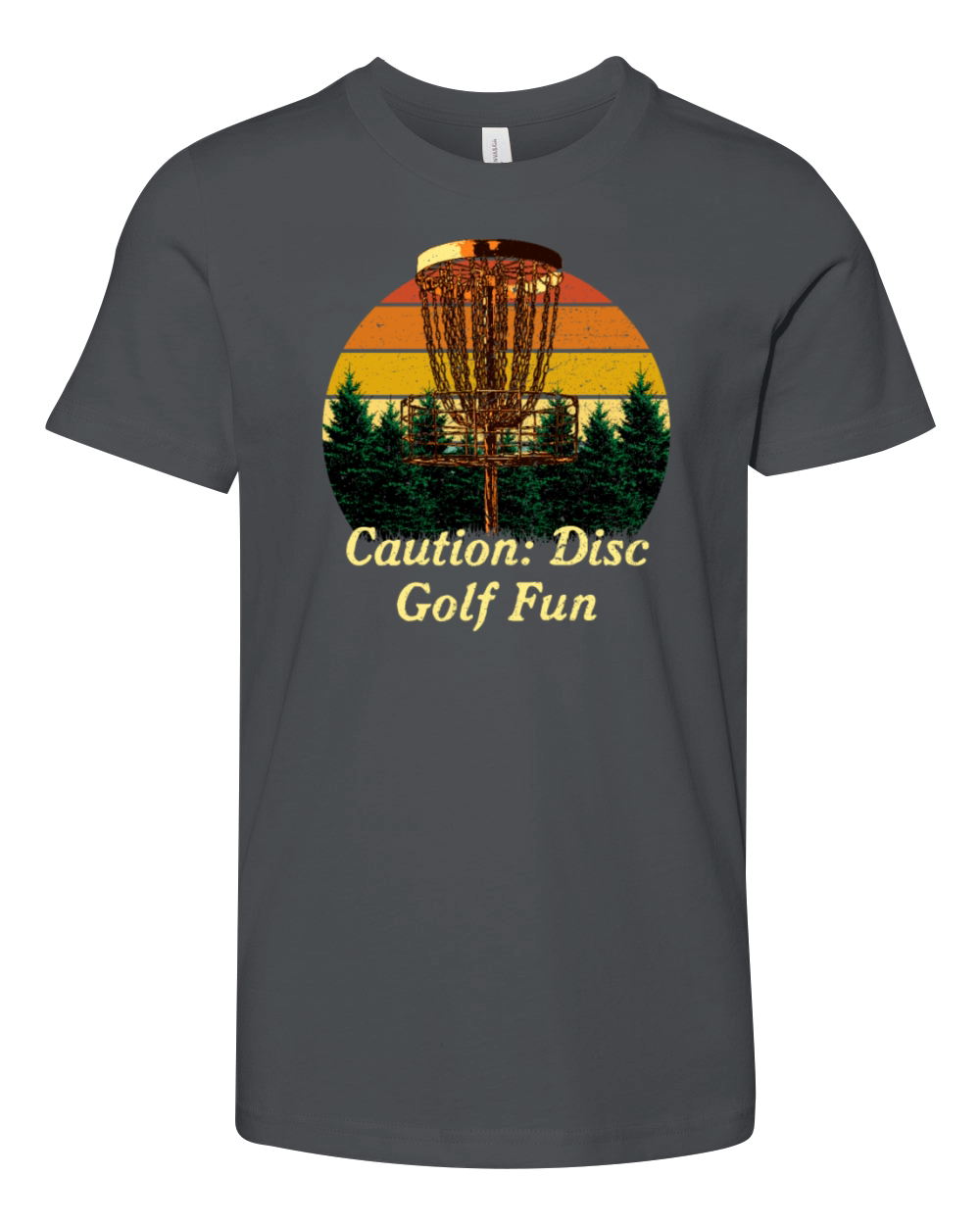 Caution Disc Golf Funny Golfer Sayings Disc Golf L Youth Unisex Jersey Tee