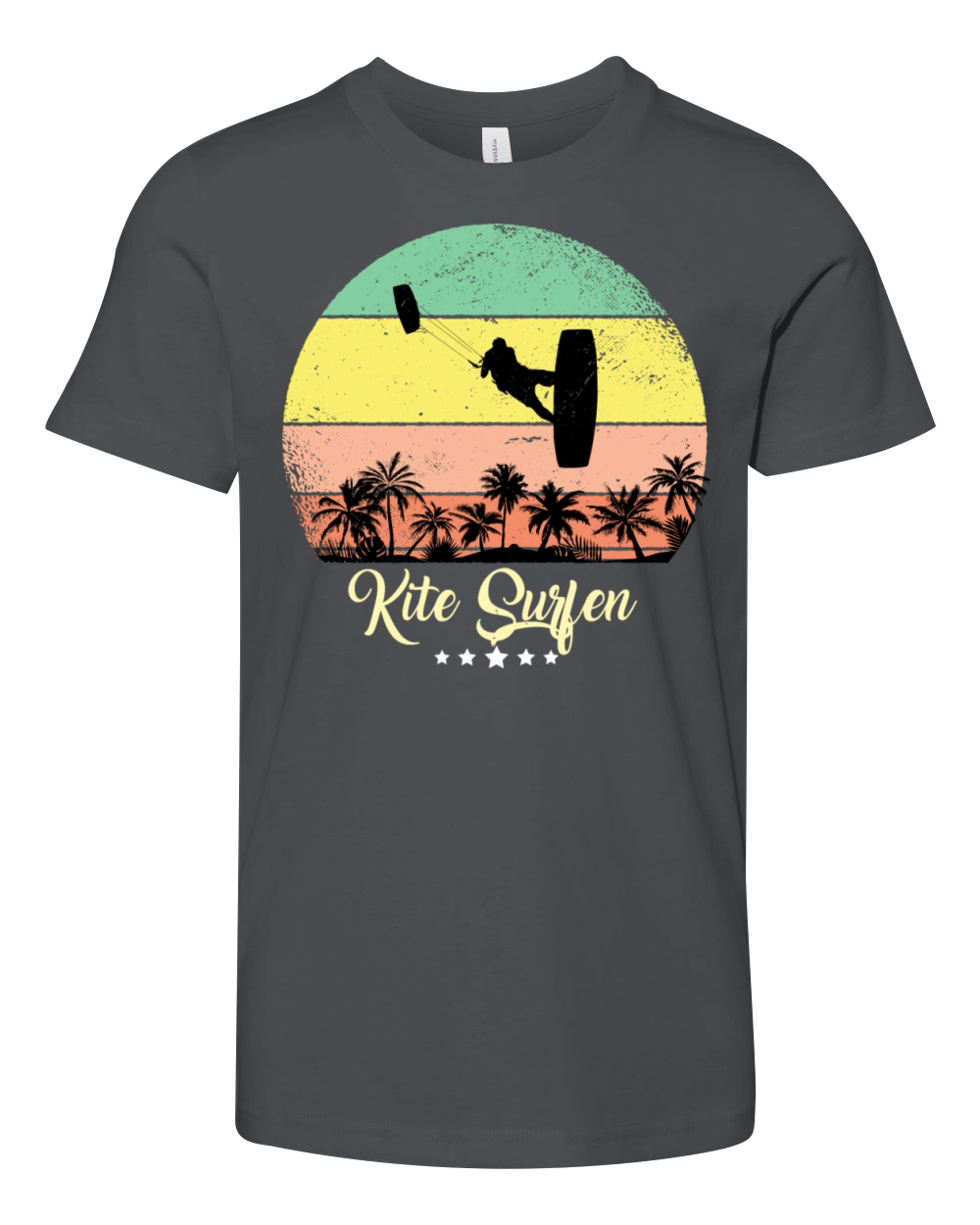 Kite Surfing Surfer Vintage Retro Sunset Youth Unisex Jersey Tee