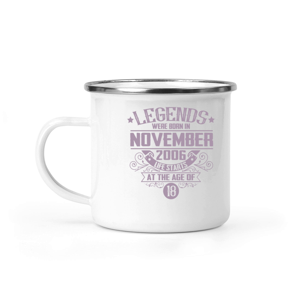 Legends Born November 2006 18 Birthday Vintage Camping Mug