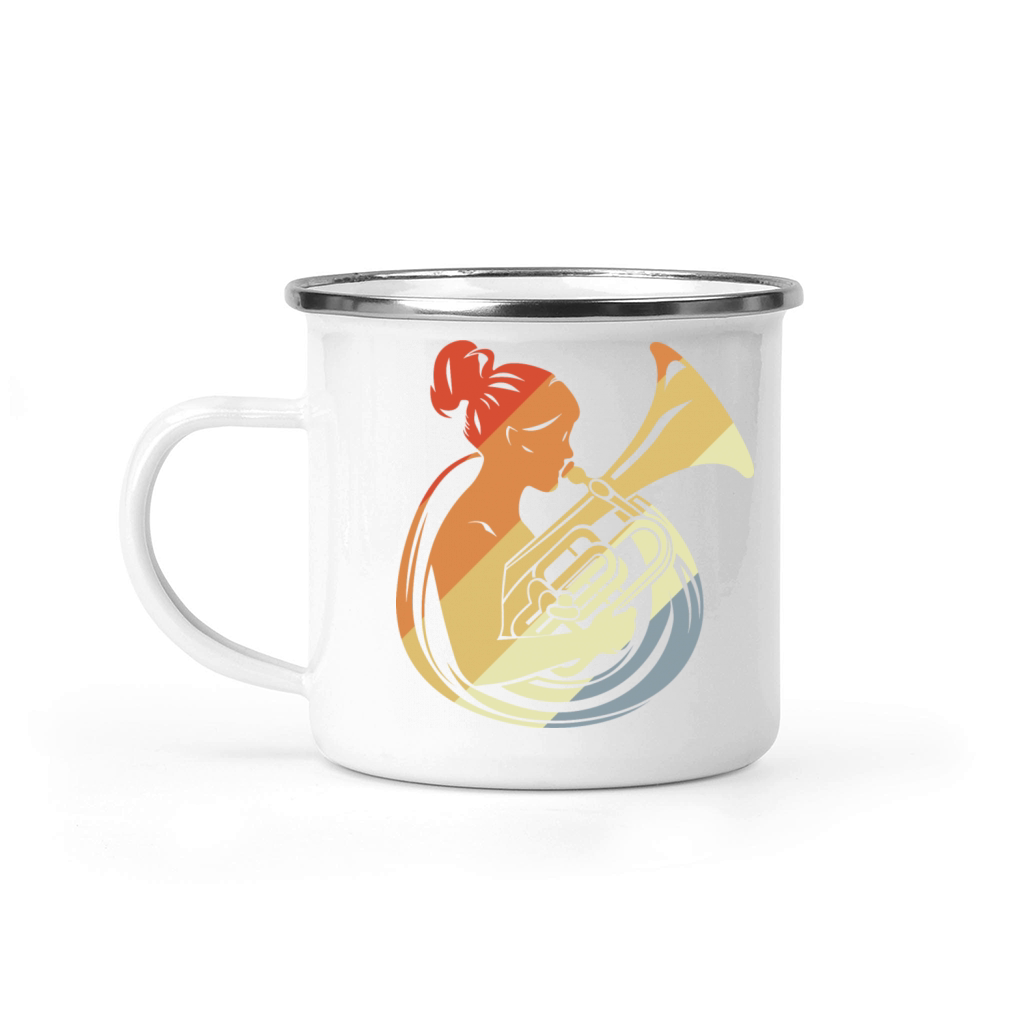 Tuba Girl Vintage Look Camping Mug