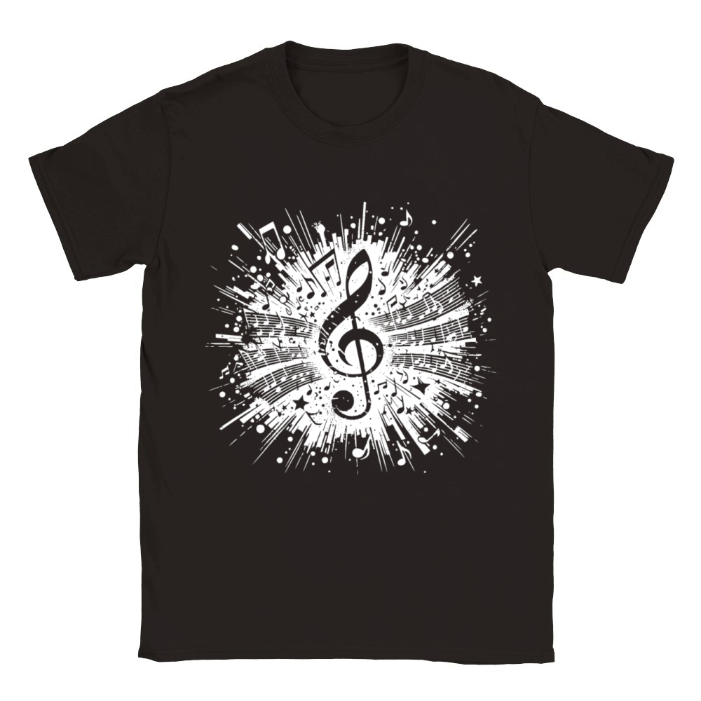 Flying Music Clef Vintage Sheet Music Classic Kids Crewneck T-shirt