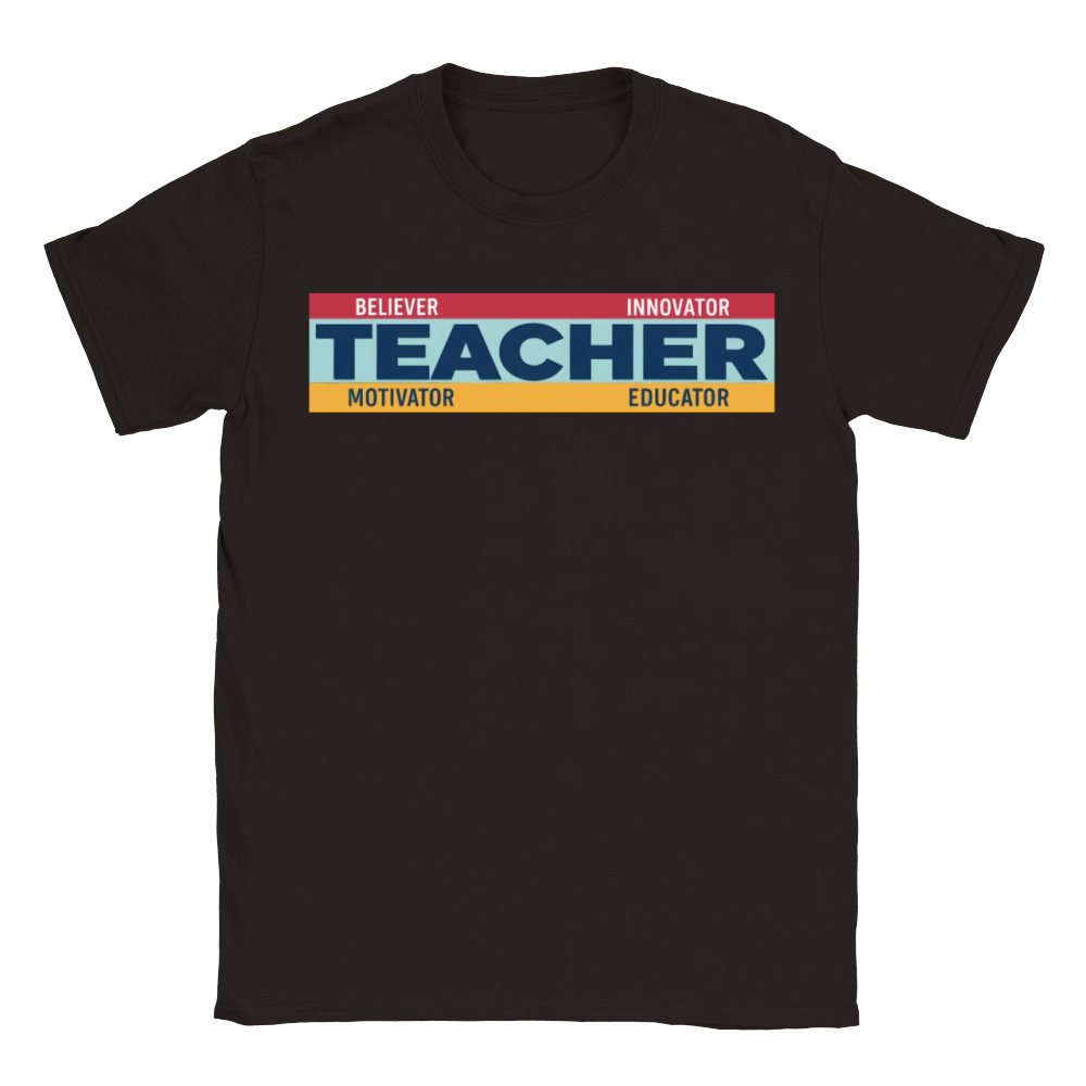 teacher believer innovator motivator educator Classic Kids Crewneck T-shirt