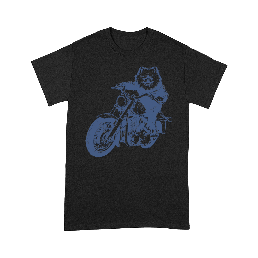 Pomeranian Biker Motorcycle Pom Pom Dog Chopper Comfort T-shirt
