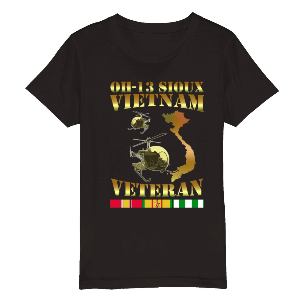 Bell h 13 Sioux helicopter Organic Kids Crewneck T-shirt