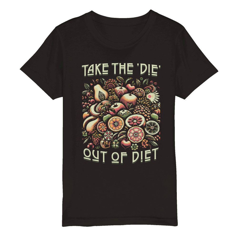 Funny Tee Design for Healthy diet Organic Kids Crewneck T-shirt