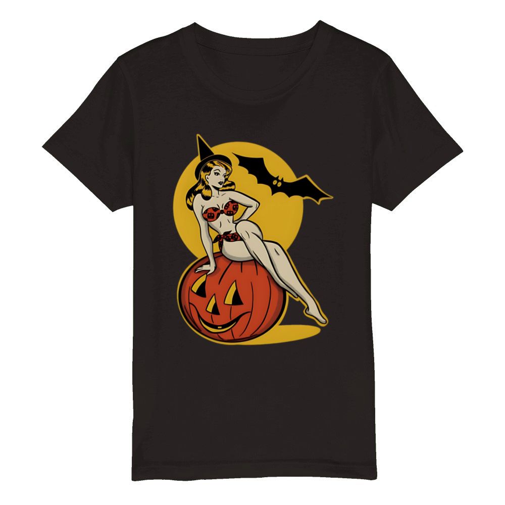 Halloween Vintage Organic Kids Crewneck T-shirt