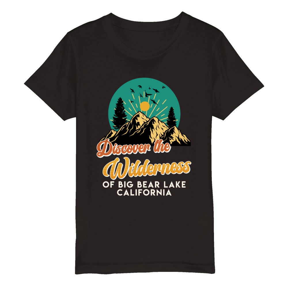 Vintage DISCOVER THE WILDERNESS OF BIG BEAR LAKE Organic Kids Crewneck T-shirt