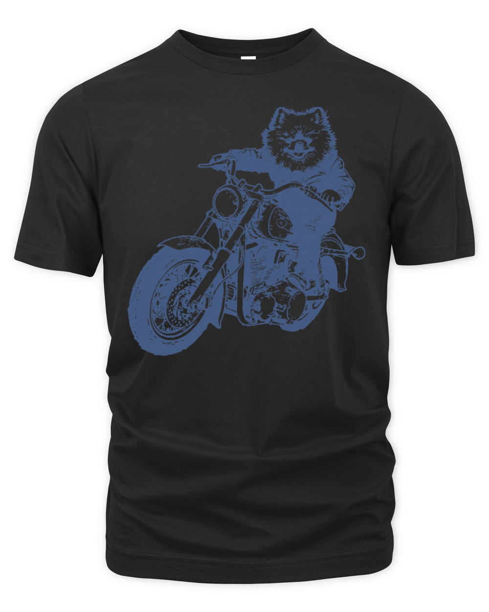 Pomeranian Biker Motorcycle Pom Pom Dog Chopper Organic Unisex T-shirt