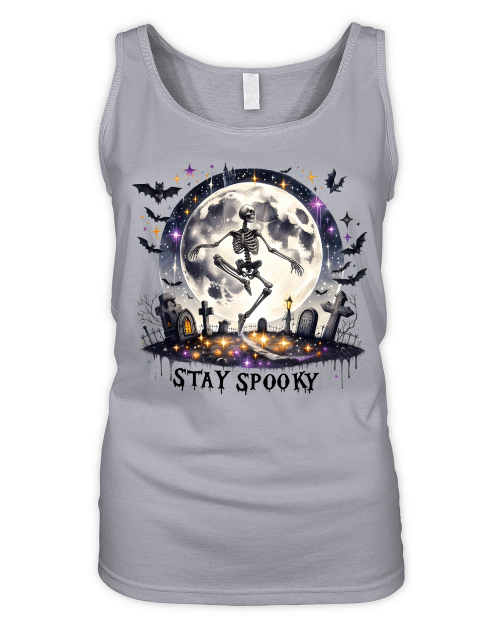 Stay Spooky Skeleton Dancing Cute Halloween Organic Women's Tank Top