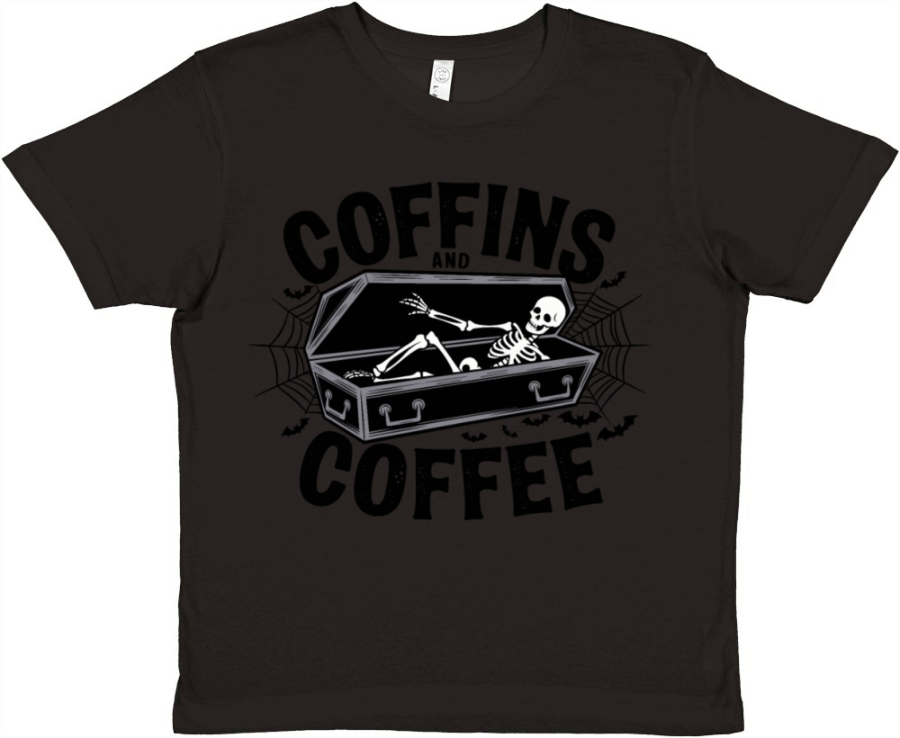 Coffins and Coffee Premium Kids Crewneck T-shirt