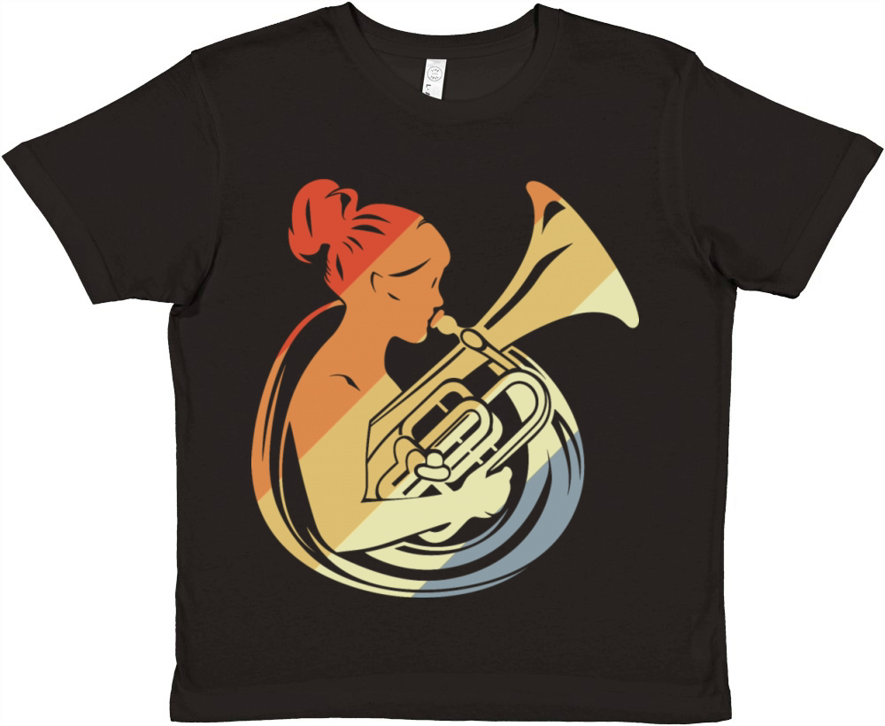 Tuba Girl Vintage Look Premium Kids Crewneck T-shirt