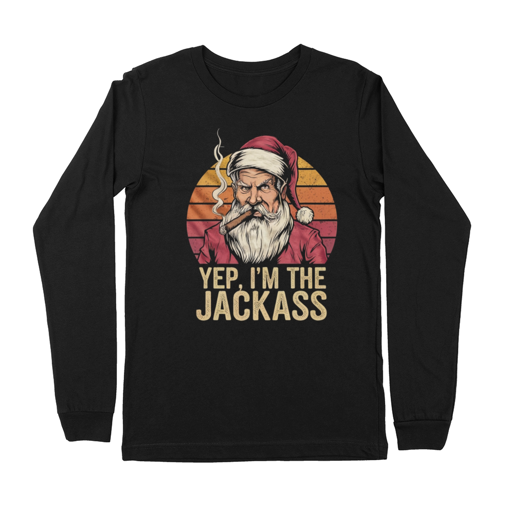 Yep I m The Jackass Funny Vintage Halloween Santa Premium Long Sleeve