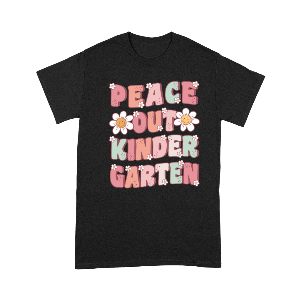Peace Out Kindergarten Groovy Last Day Premium T-shirt