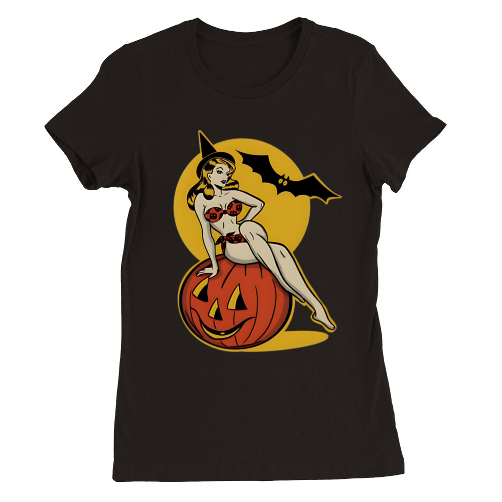 Halloween Vintage Premium Womens Crewneck T-shirt
