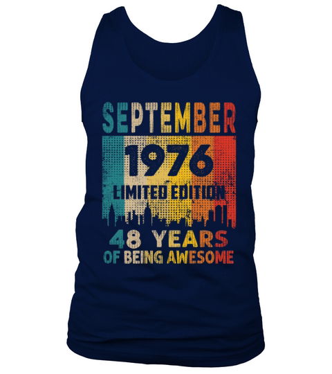 Born in SEPTEMBER 1976 Vintage 48th Birthday Gift Tank Top Unisex