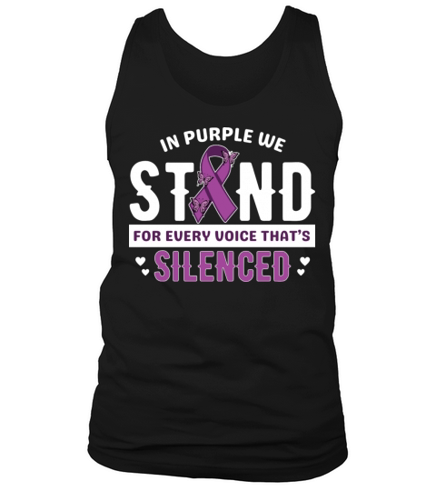 Purple ribbon Violence Awareness shirt design Tank Top Unisex