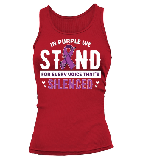 Purple ribbon Violence Awareness shirt design Tank top Woman