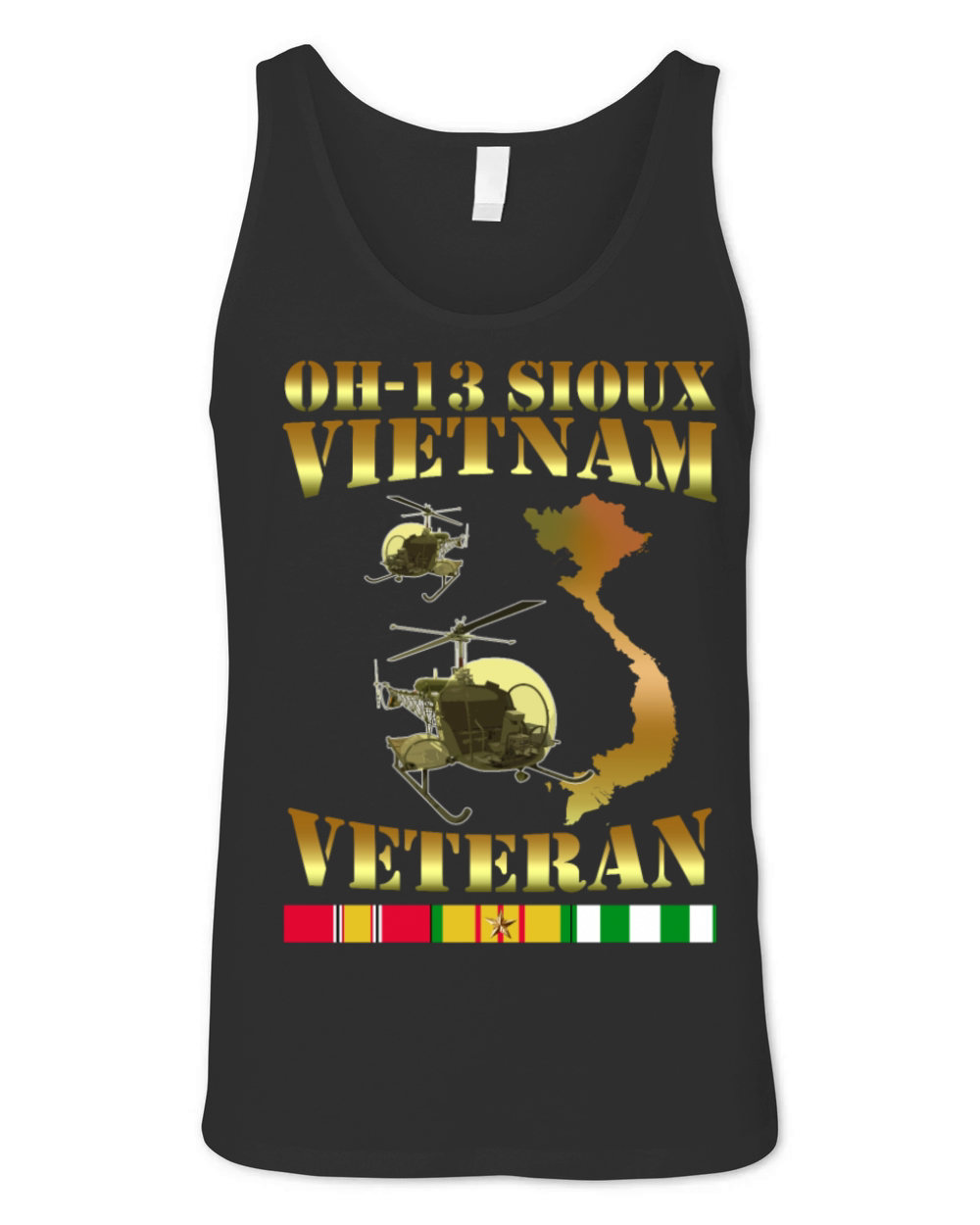 Bell h 13 Sioux helicopter Unisex Jersey Tank