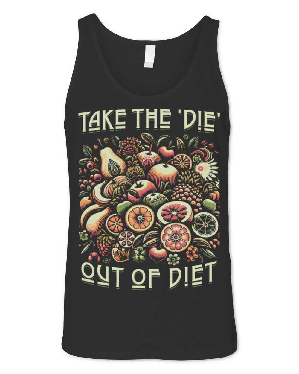 Funny Tee Design for Healthy diet Unisex Jersey Tank