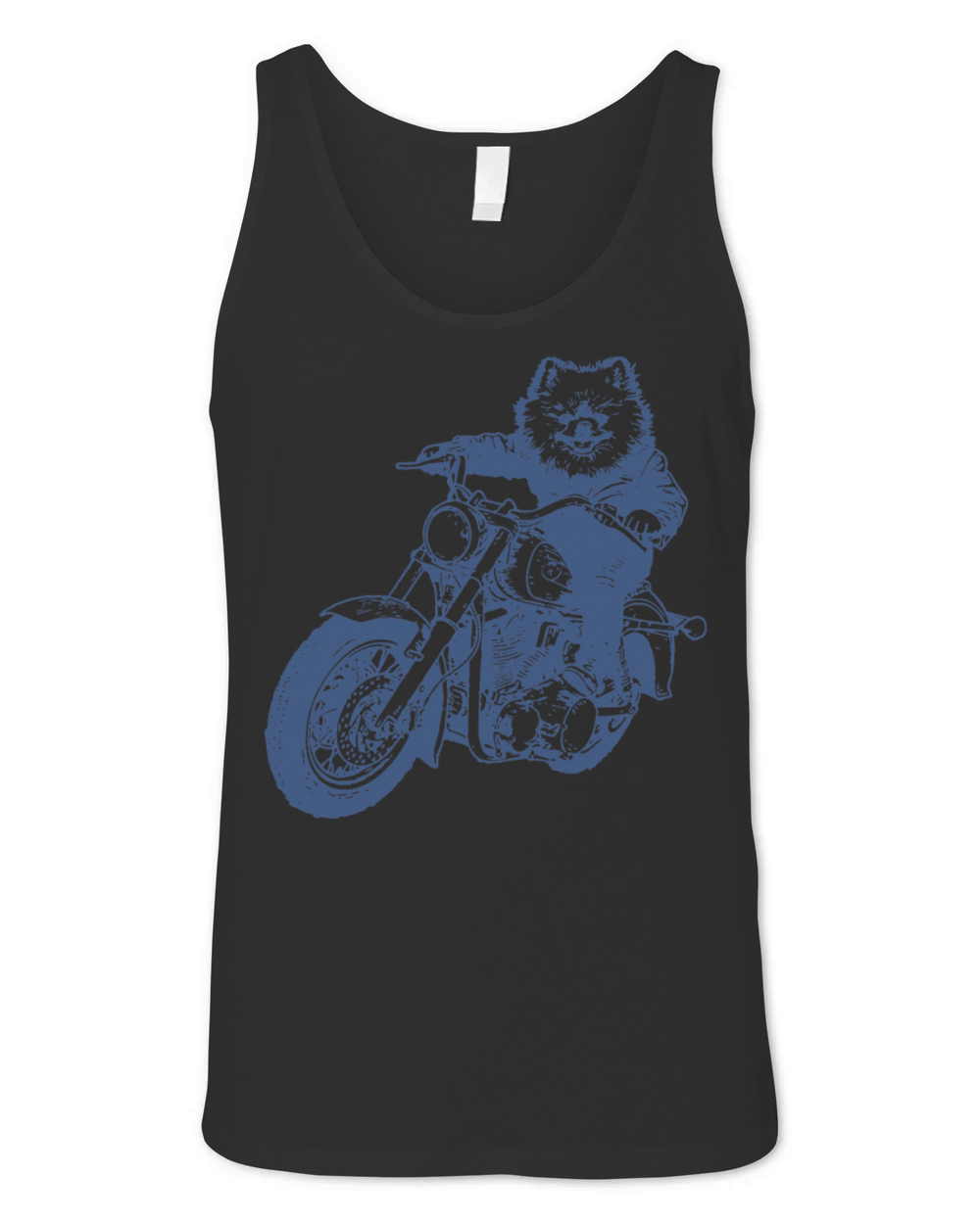 Pomeranian Biker Motorcycle Pom Pom Dog Chopper Unisex Jersey Tank