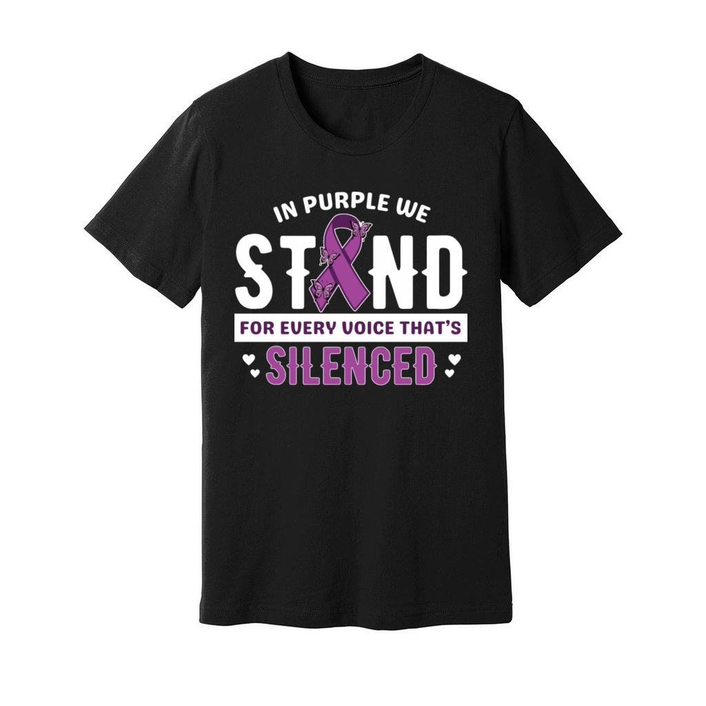 Purple ribbon Violence Awareness shirt design Unisex Jersey Tee