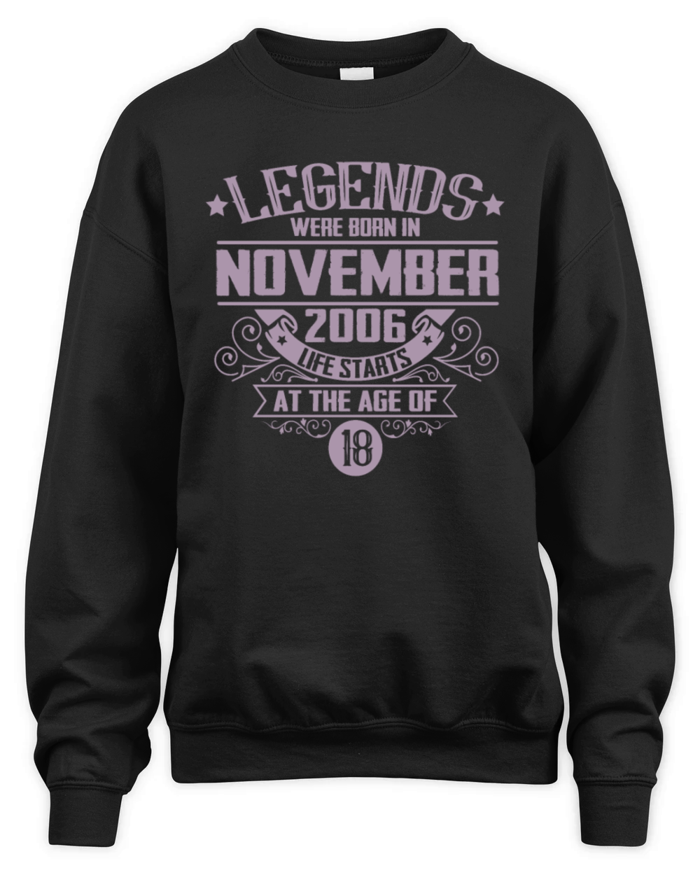Legends Born November 2006 18 Birthday Vintage Unisex Premium Crewneck Sweatshirt