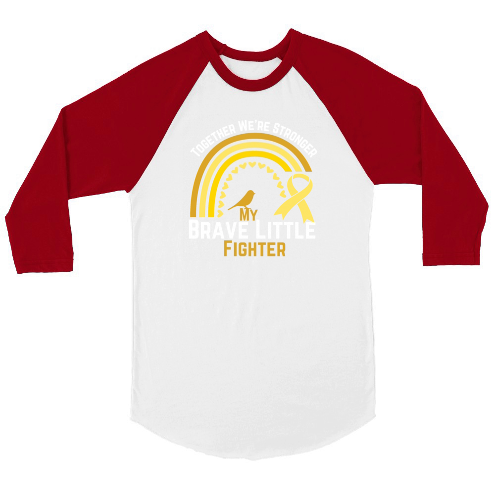 My Brave Little Fighter Cancer Awareness Shirt Unisex ¾ sleeve Raglan T-shirt