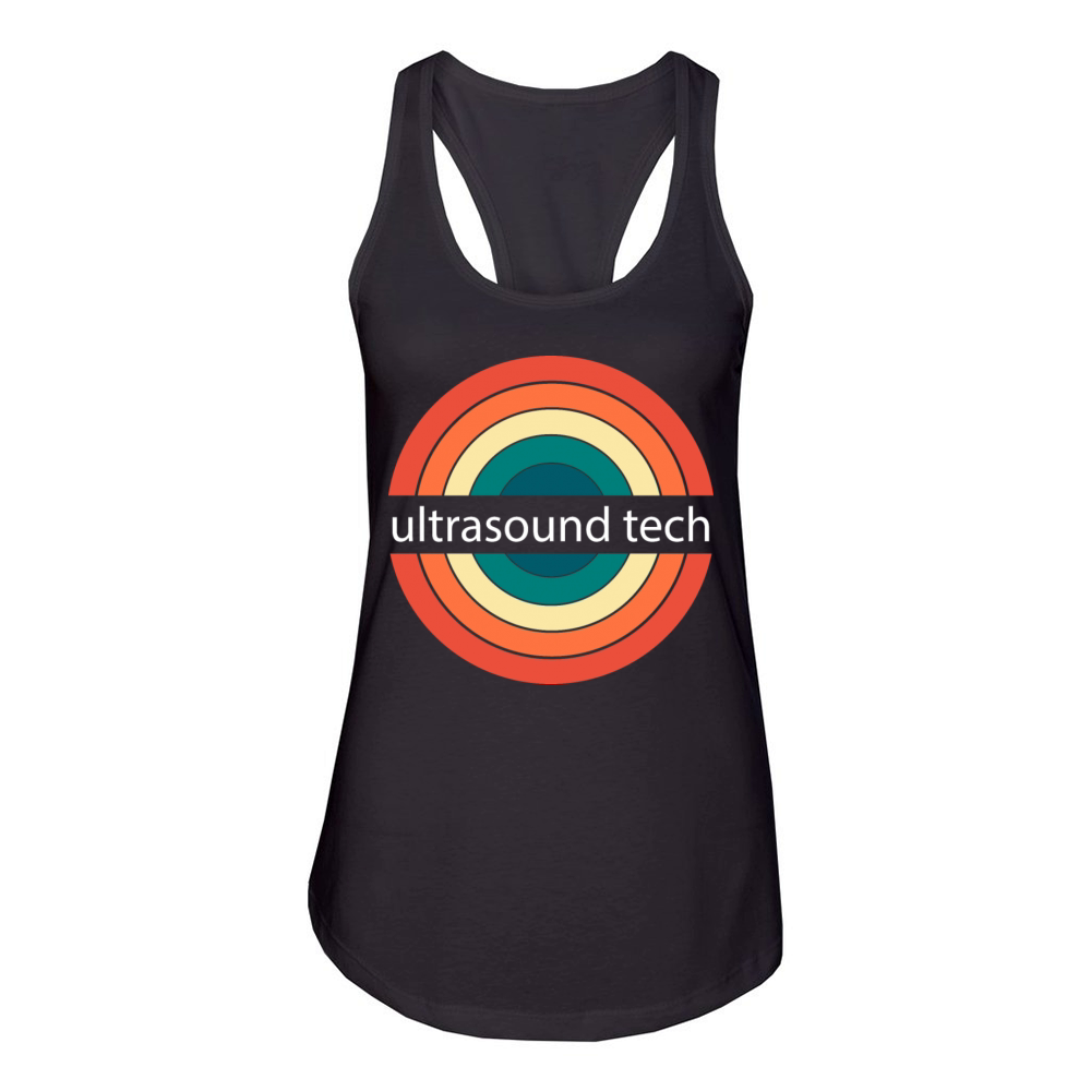 Retro Vintage Sonogram Funny Ultrasound Tech Women's Racerback Tank