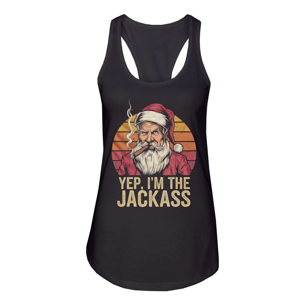 Yep I m The Jackass Funny Vintage Halloween Santa Women's Racerback Tank