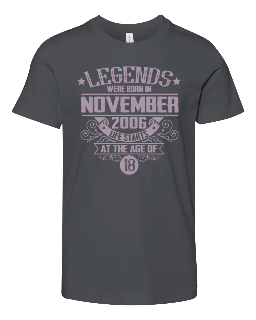 Legends Born November 2006 18 Birthday Vintage Youth Unisex Jersey Tee