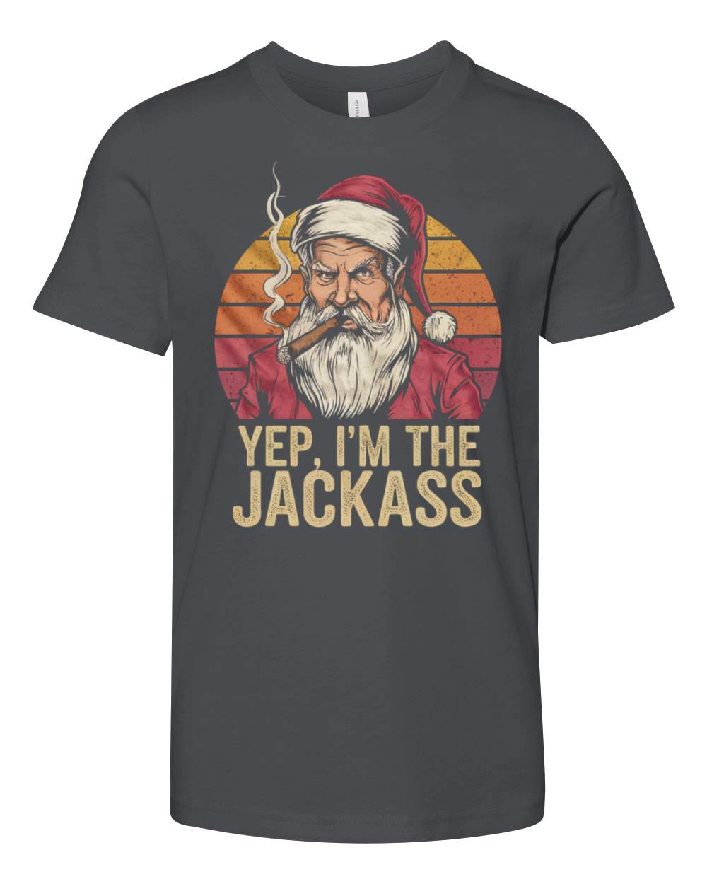 Yep I m The Jackass Funny Vintage Halloween Santa Youth Unisex Jersey Tee