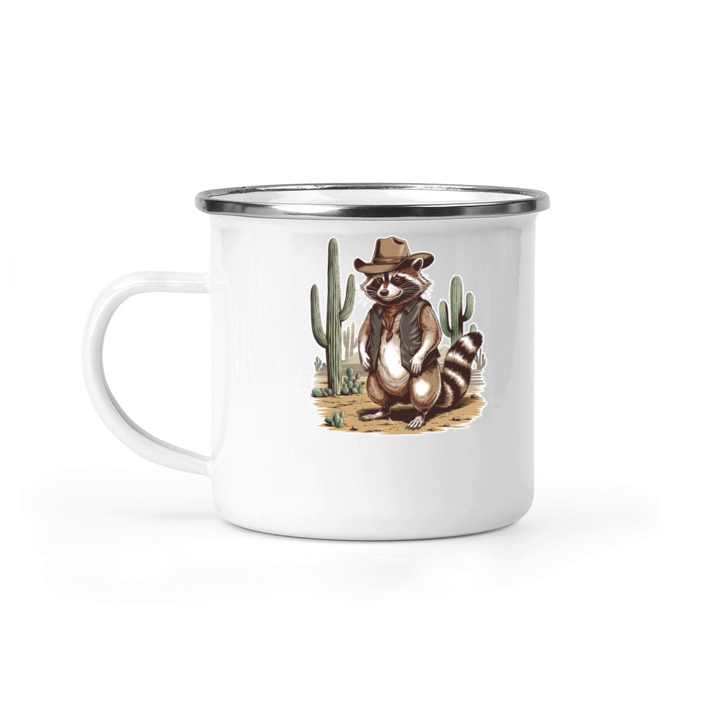 Vintage Racoon Cowboy Racoon Western Camping Mug