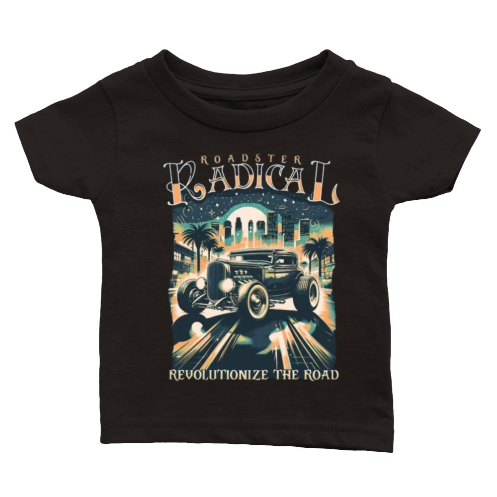 A vintage car driving towards the viewer on a road Classic Baby Crewneck T-shirt