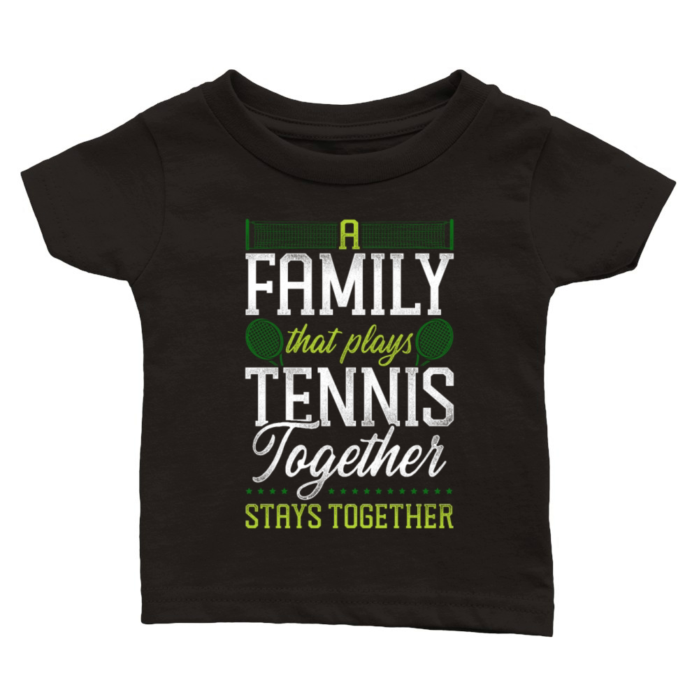 Funny Tennis Player Racket Family Classic Baby Crewneck T-shirt