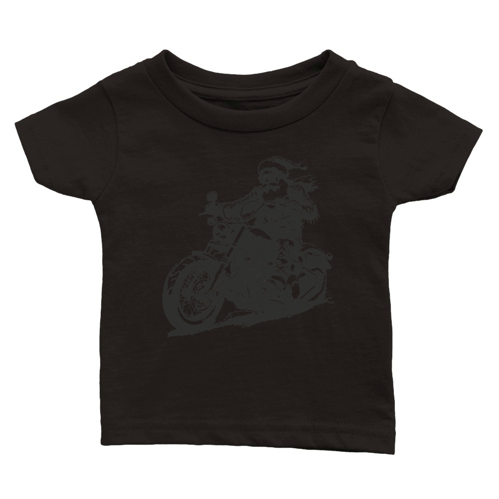 Santa Claus Biker Motorcycle Club Chopper Santa Classic Baby Crewneck T-shirt
