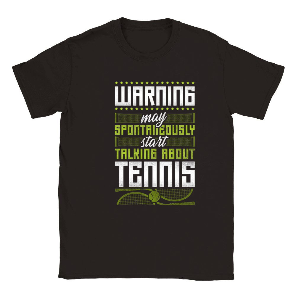 Funny Tennis Player Racket Warning Classic Kids Crewneck T-shirt