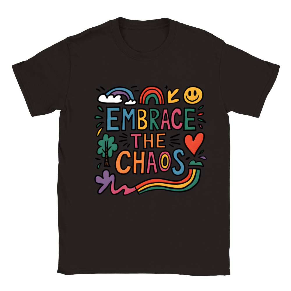 Quotes embrace the chaos Classic Kids Crewneck T-shirt
