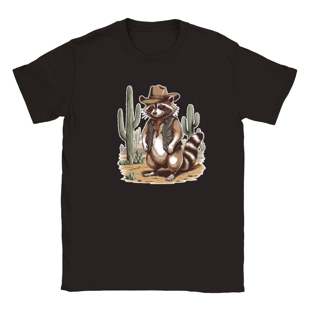 Vintage Racoon Cowboy Racoon Western Classic Kids Crewneck T-shirt