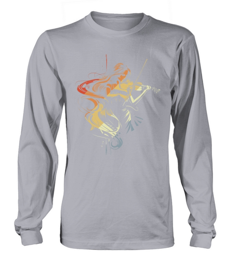 Vintage Violin Girl Sketch Long sleeved Unisex