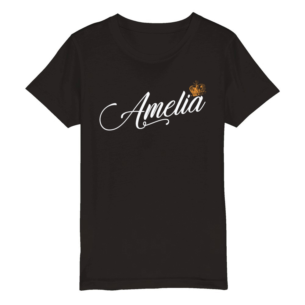 Amelia Name for Women Kids Toddlers - Amelia Organic Kids Crewneck T-shirt