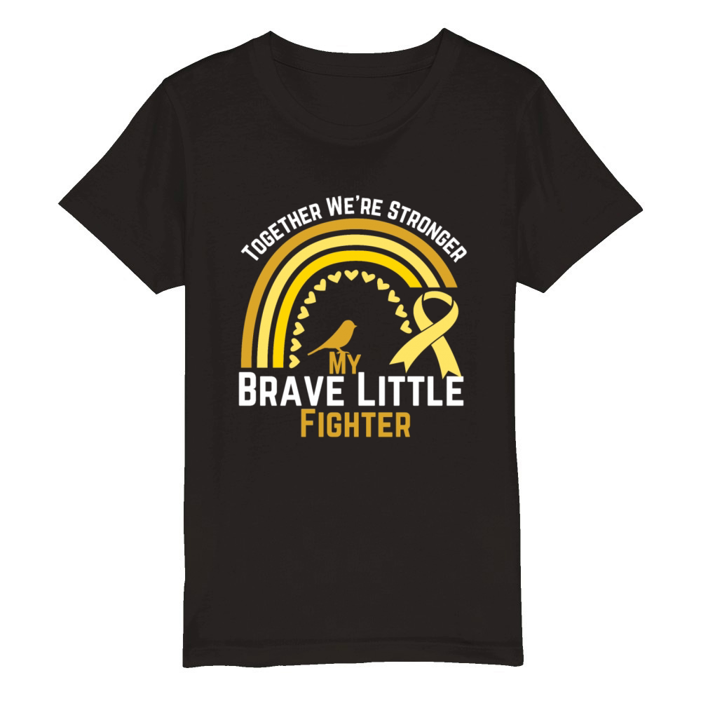My Brave Little Fighter Cancer Awareness Shirt Organic Kids Crewneck T-shirt